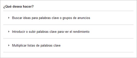 Planificador de Keywords