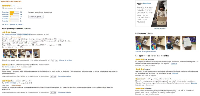 Valoraciones en Amazon