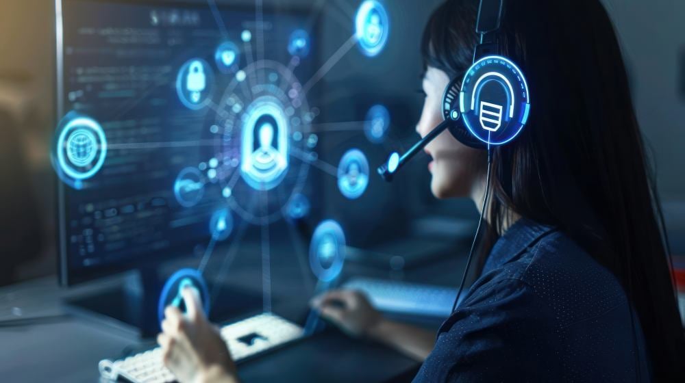 Agente de IA apoyando la atención al cliente en tiempo real.