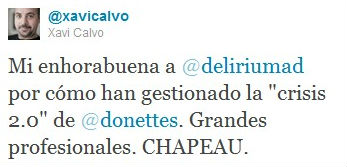 Tuit respuesta Donettes