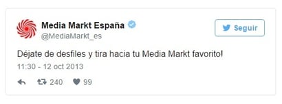 Tuit Media Markt desfile
